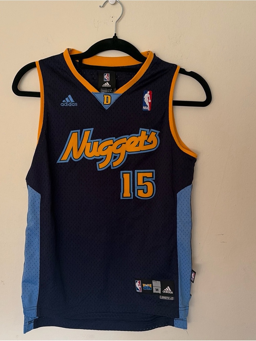 Adidas Denver Nuggets #15 Anthony Swingman Jersey - Navy & Light Blue